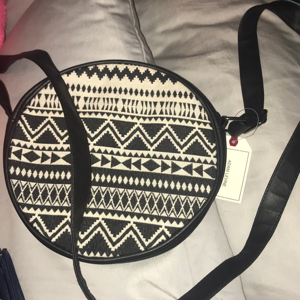 Black and white tribal print crossbody
